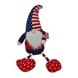 Patriotic Plush Gnome 18" Shelf or Table Party Decor